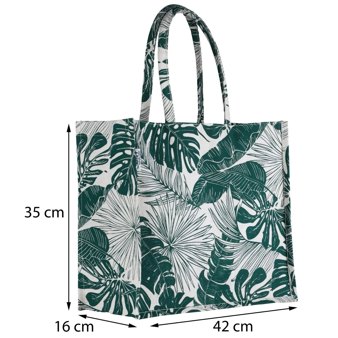 Juco Summer Tote: Green Leaf