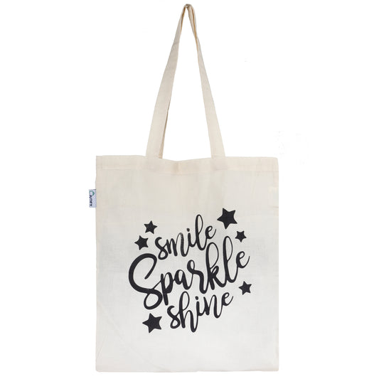 Cotton Tote Smile Sparkle Shine